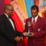 Denesh Ramdin collects the Regional Team of the Year