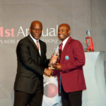 Tino Best collects on behalf of the Under 19 Team of the Year