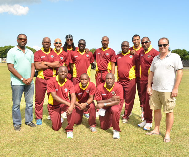 Jimmy Adams XI with CWI President Dave Cameron & CWI CEO Johnny Grave