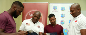 Raymon Reifer, Ridley Jacobs, Leon Johnson (Guyana Jaguars Captain), Nixon McLean h